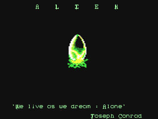 Alien title screen for Commodore 64